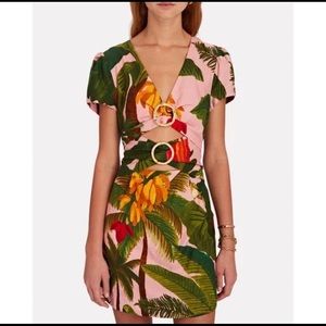 Farm Rio Pink Cocoa Forest Mini Dress Small